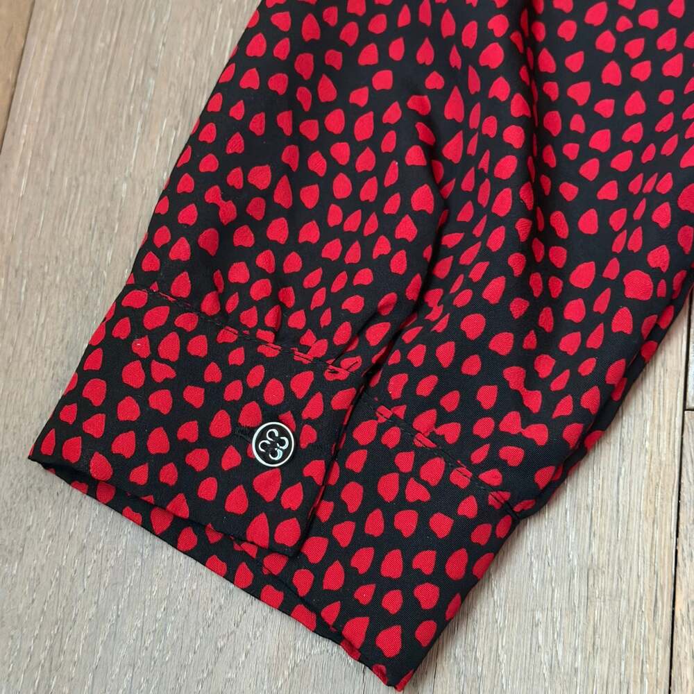 New York & Co Black Shirt Dress Red Hearts, 3/4 Sleeve, & Belt Valentine’s ~ Sm - Picture 6 of 7